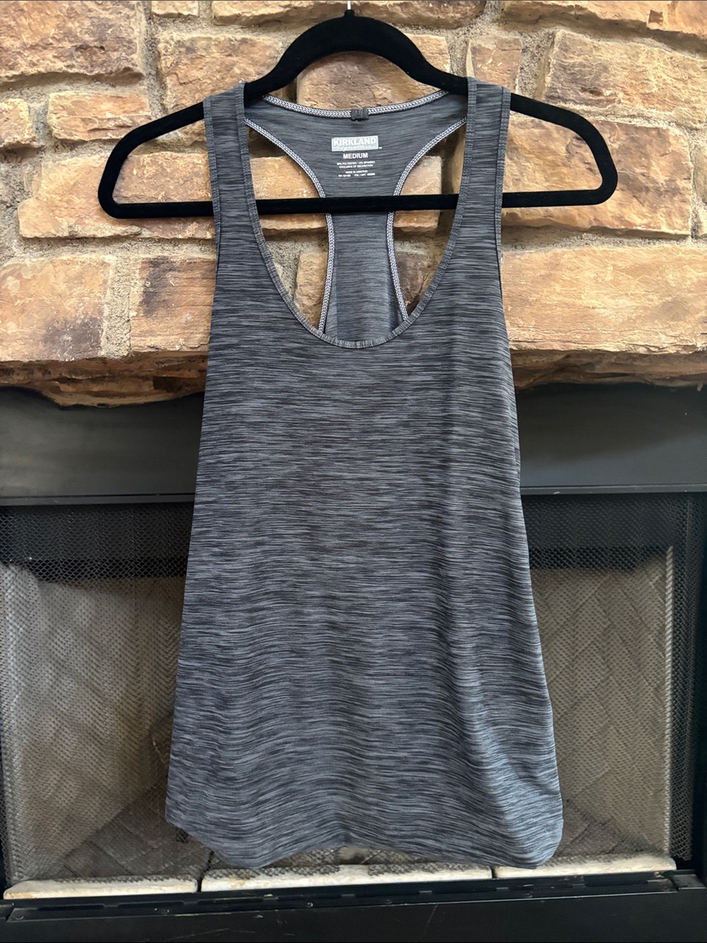 Kirkland Signature Women's Heathered Charcoal Racerback Tank. Medium